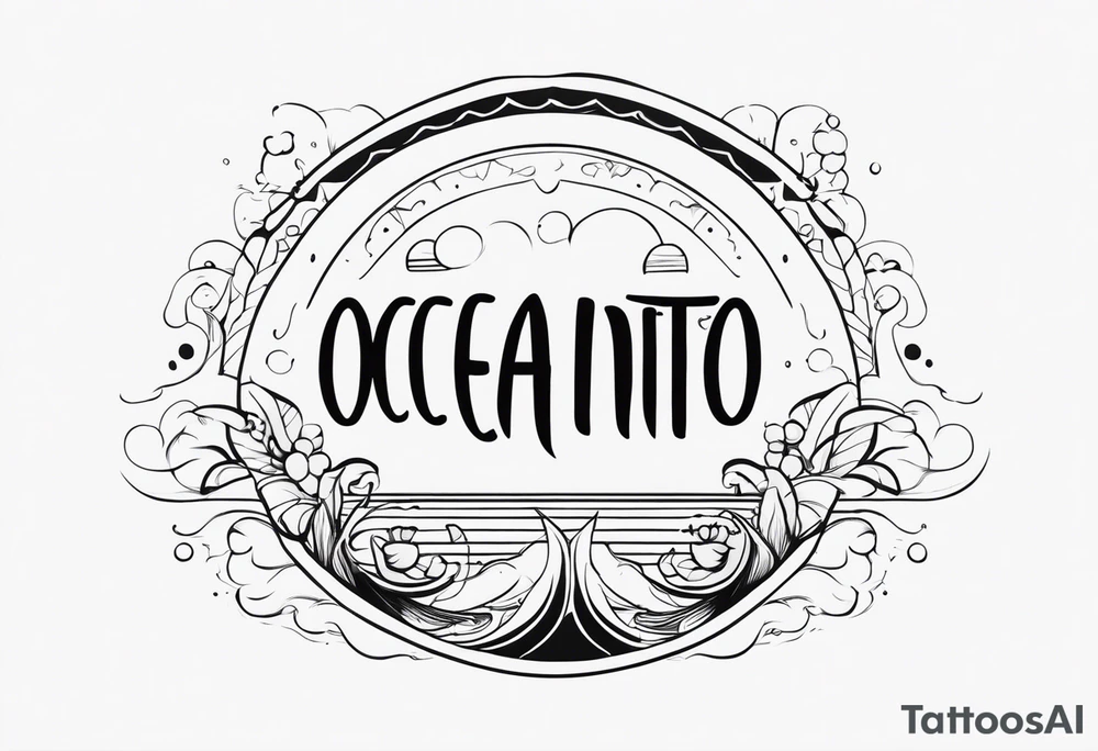 Just a name Oceanito with good font tattoo idea