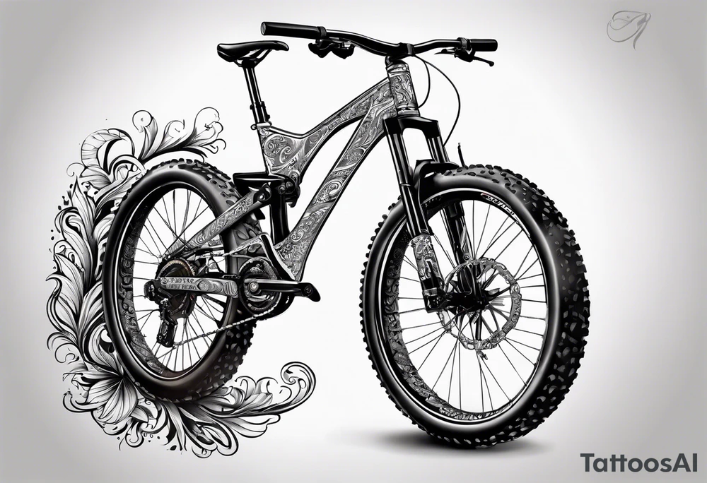 Mountain bike made of a copperhead body tattoo idea