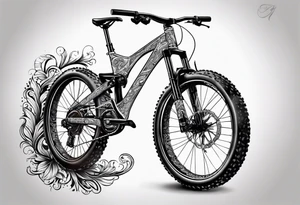 Mountain bike made of a copperhead body tattoo idea