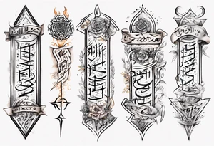 Hebrew written tattoo for arm tattoo idea