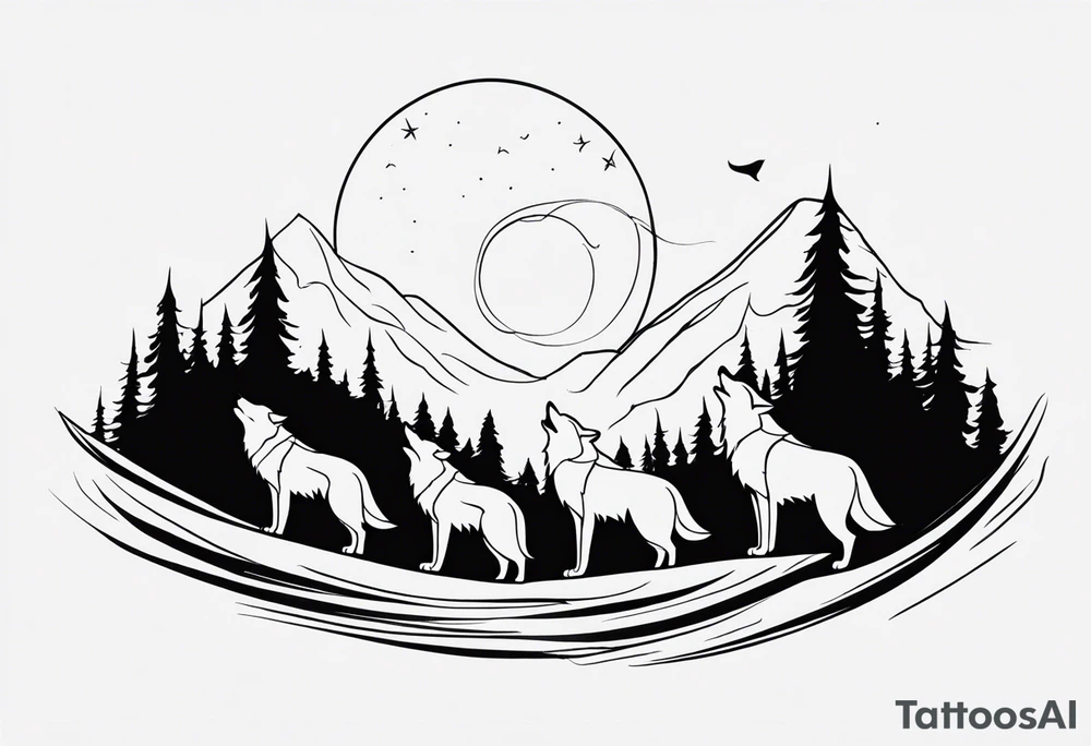 Howling Wolf Pack tattoo idea