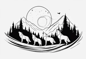 Howling Wolf Pack tattoo idea