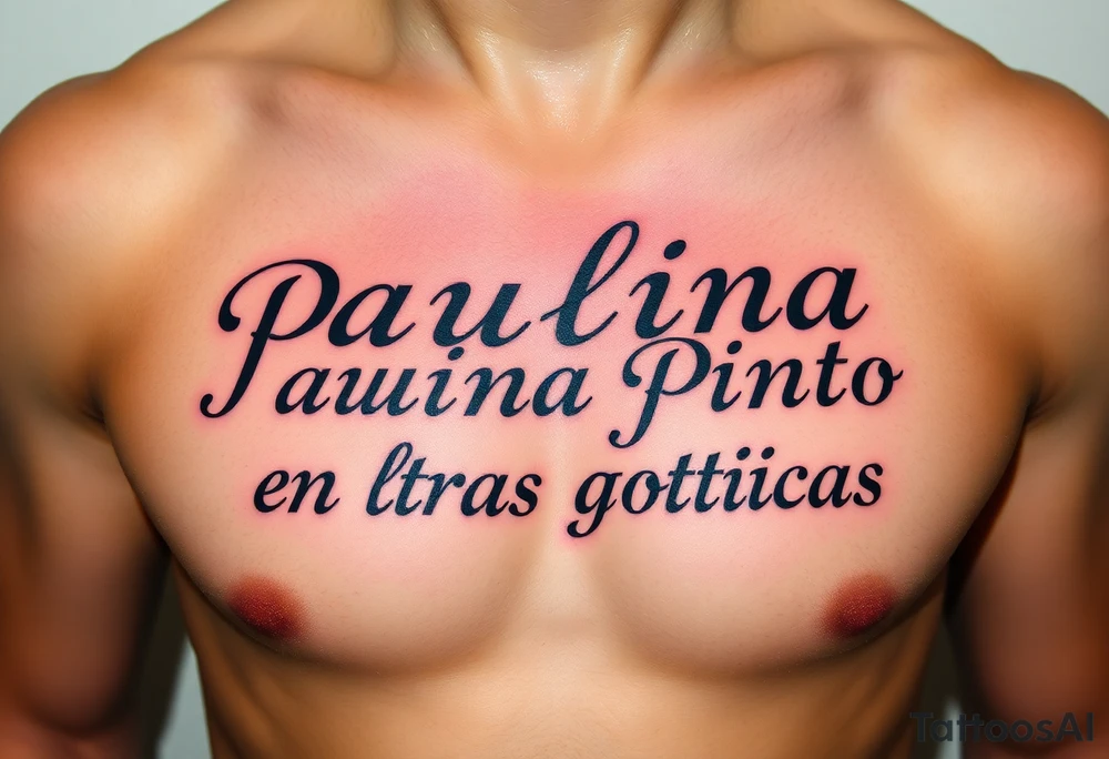 Paulina Pinto, en letras goticas tattoo idea