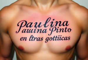 Paulina Pinto, en letras goticas tattoo idea