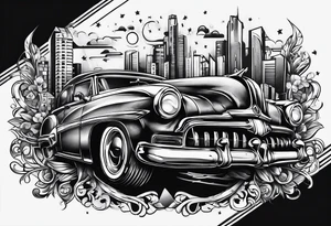 Musical theme with letters L and R tattoo idea