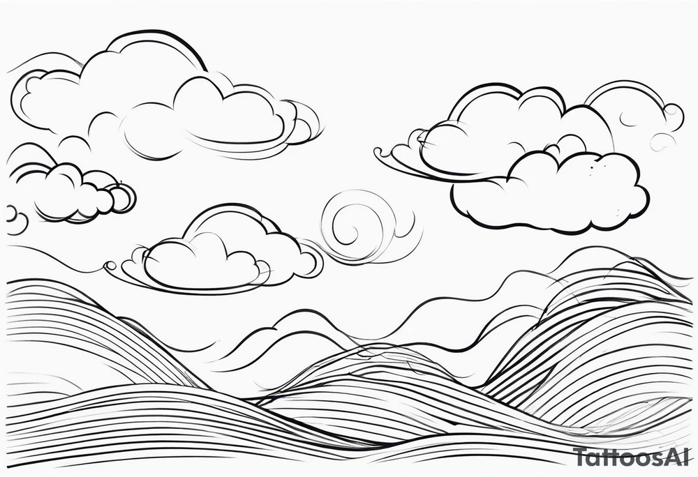 wispy clouds tattoo idea