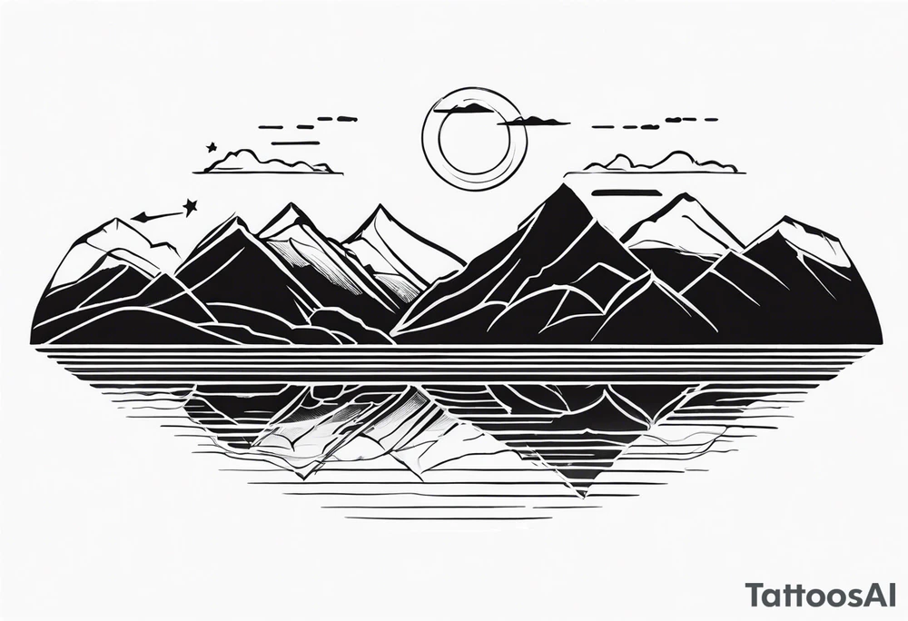 Sunset Over Mountains tattoo idea