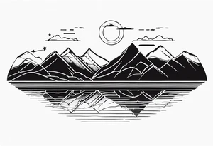 Sunset Over Mountains tattoo idea