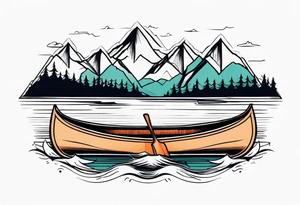 Canoe mountains tattoo idea