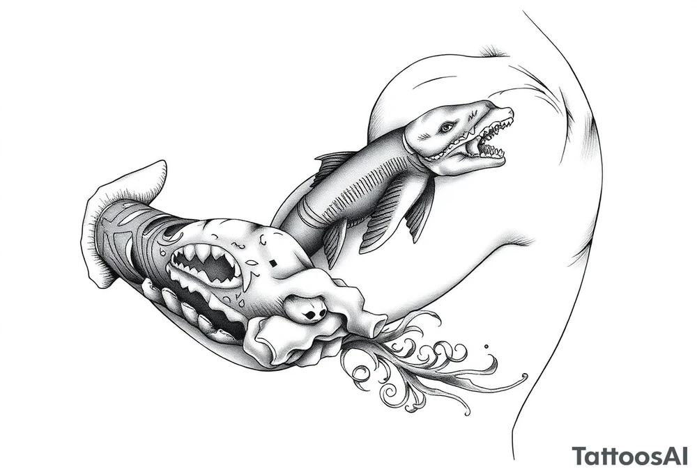 A beach/ocean theme to include something for my wife and child. tattoo idea