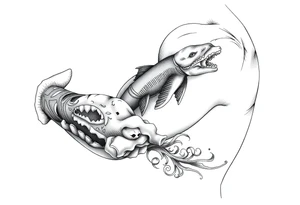 A beach/ocean theme to include something for my wife and child. tattoo idea