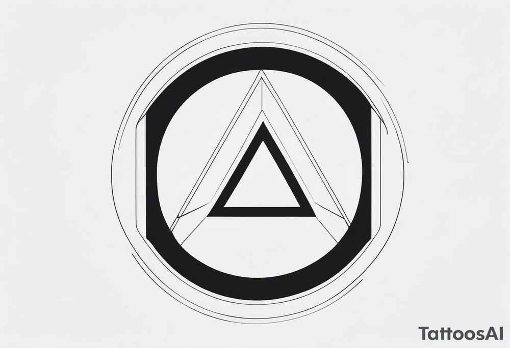 letter delta inside a chain circle, subtle, womanly, simplistic tattoo idea