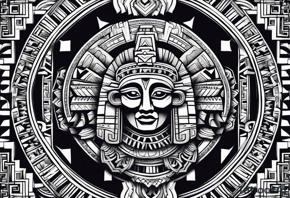 aztec sleeve tattoo idea