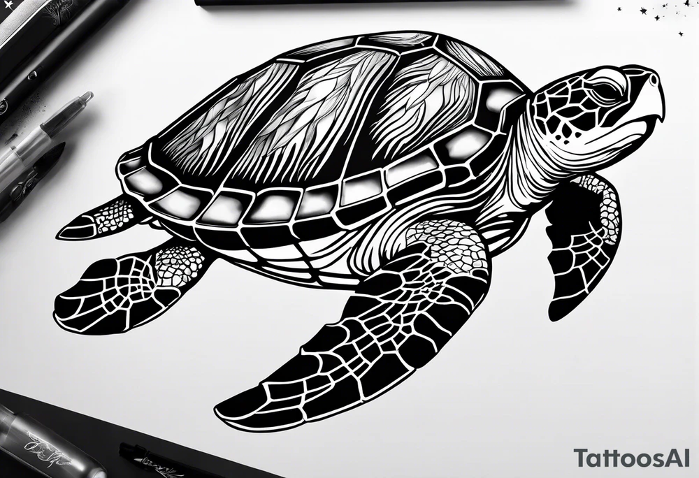Sea turtle tattoo idea