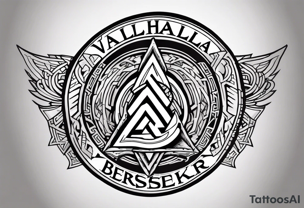 Valhalla berserker round shield axe
Valknut tattoo idea