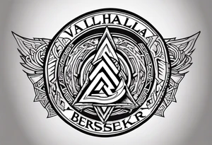 Valhalla berserker round shield axe
Valknut tattoo idea