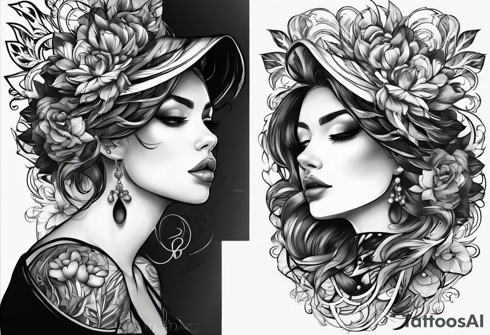 Two separate pieces one for day and one for night placed on each side of the chest tattoo idea