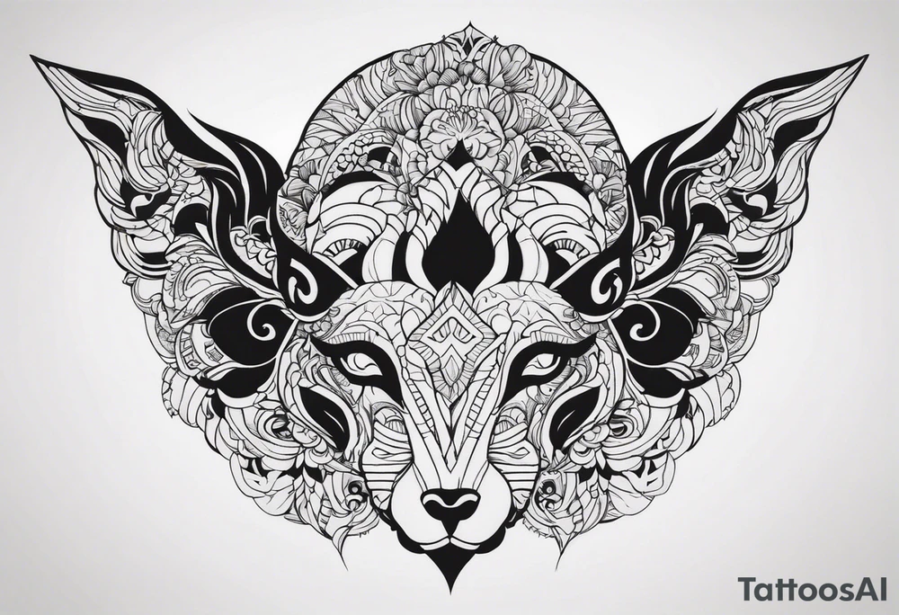 маска они с цветами tattoo idea