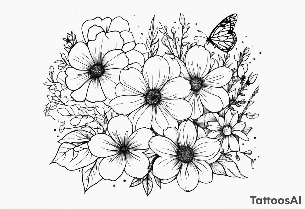 Love yourself first wrapped in flowers tattoo idea
