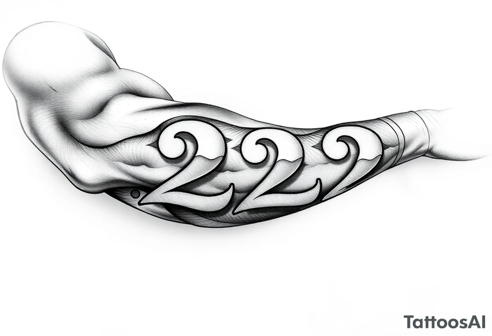 number 222 tattoo idea