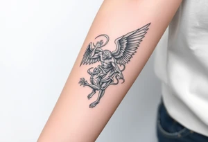 Michael the archangel fighting demons tattoo idea