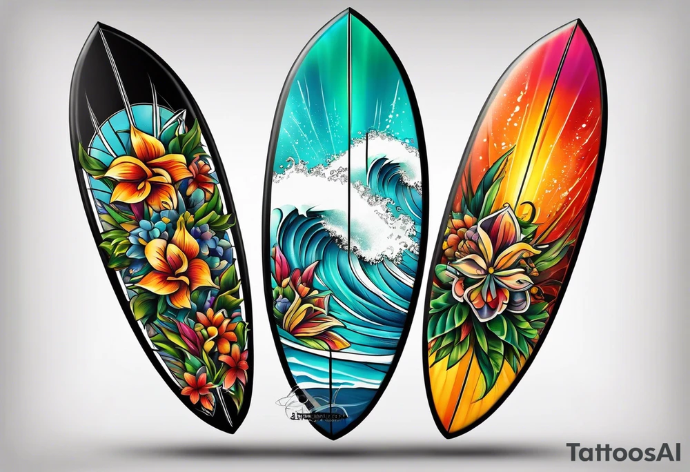 Surfboard tattoo idea