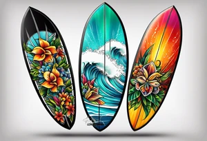Surfboard tattoo idea