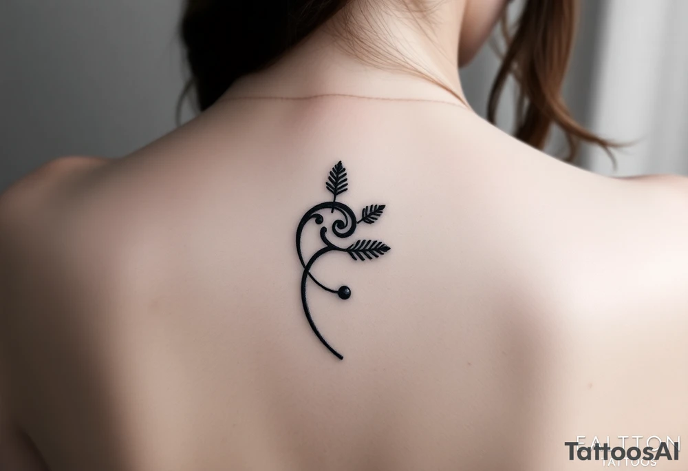 Small spiral
 firn leaf moving clockwise tattoo idea