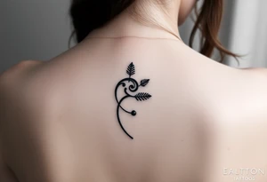 Small spiral
 firn leaf moving clockwise tattoo idea