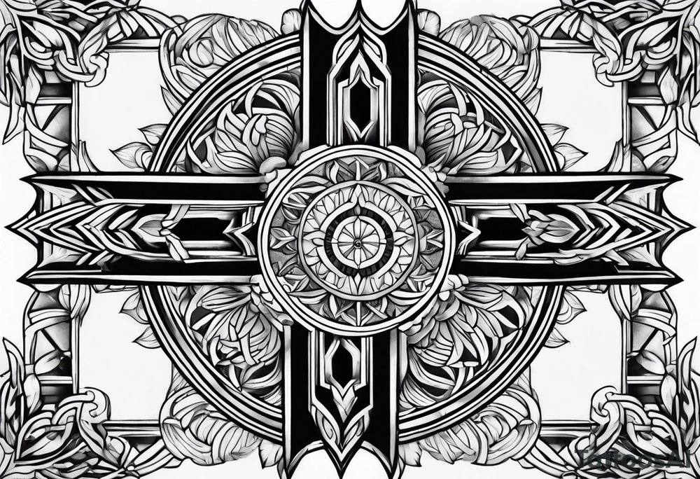 Humble wisdom caring cross detailed tattoo idea