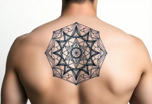 Hexagonal sacred geometry seamless print tattoo idea