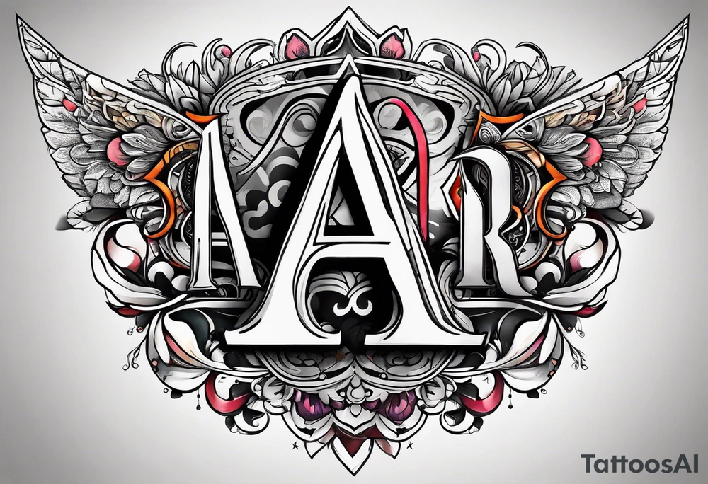 A headband with the letters A R in the middle tattoo idea