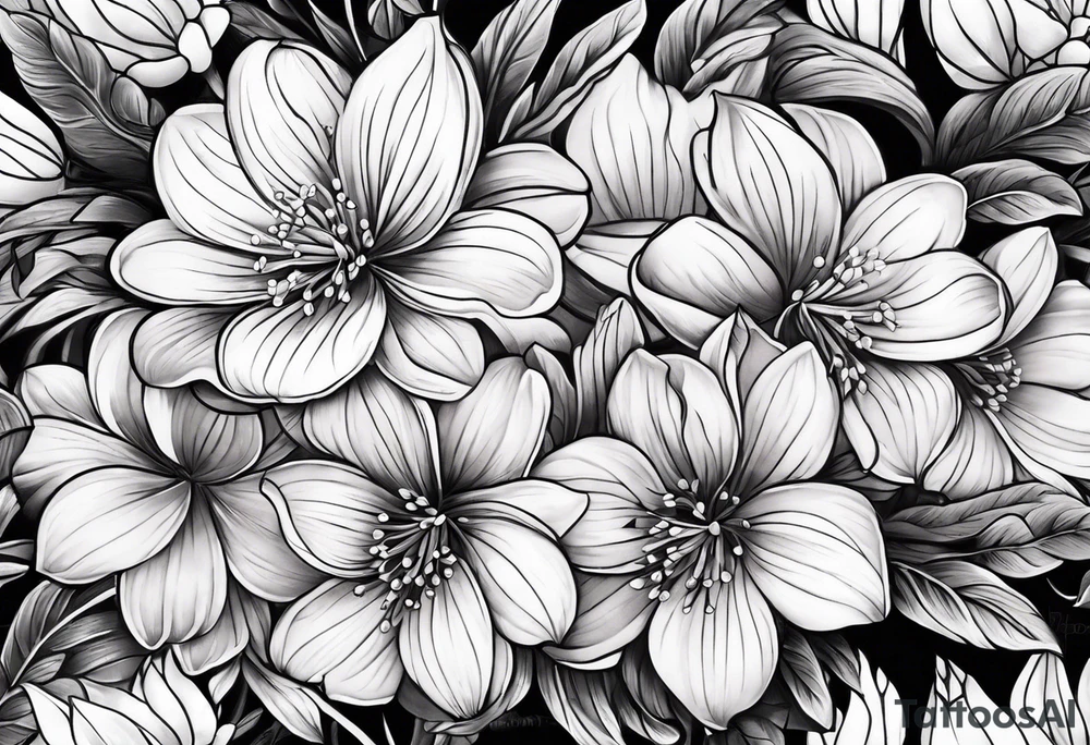 Floral design with a  lilac tattoo idea
