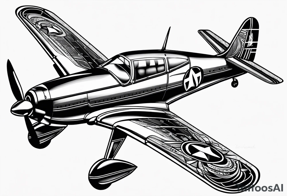 compass airplane tattoo idea