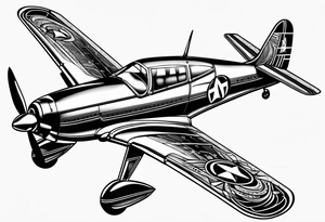 compass airplane tattoo idea