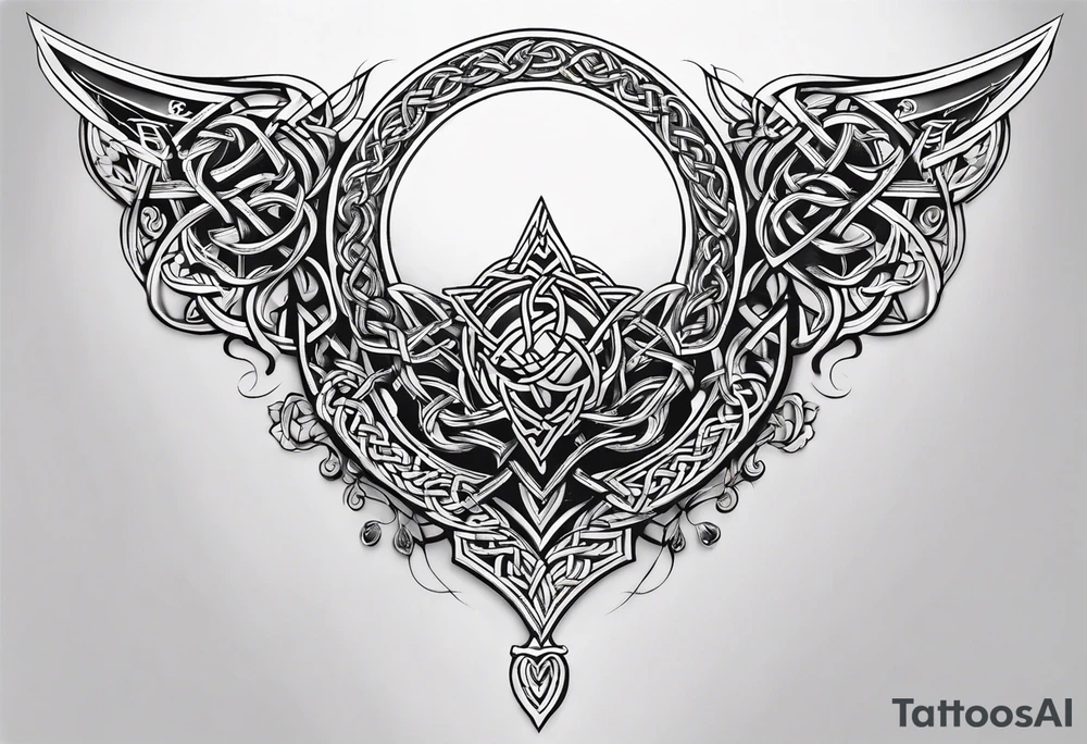 celtic sternum tattoo tattoo idea