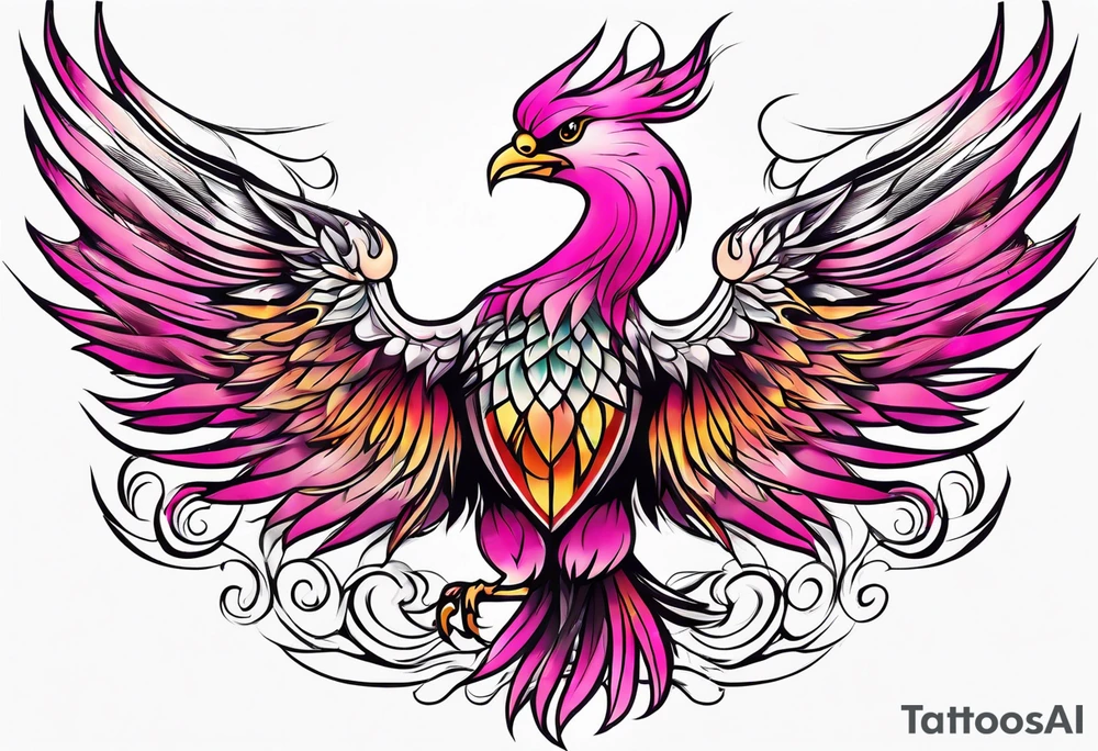 Phoenix pink tattoo idea