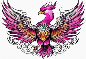 Phoenix pink tattoo idea