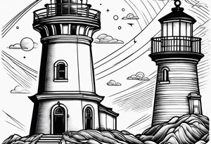 blade, saturn, lighthouse tattoo idea