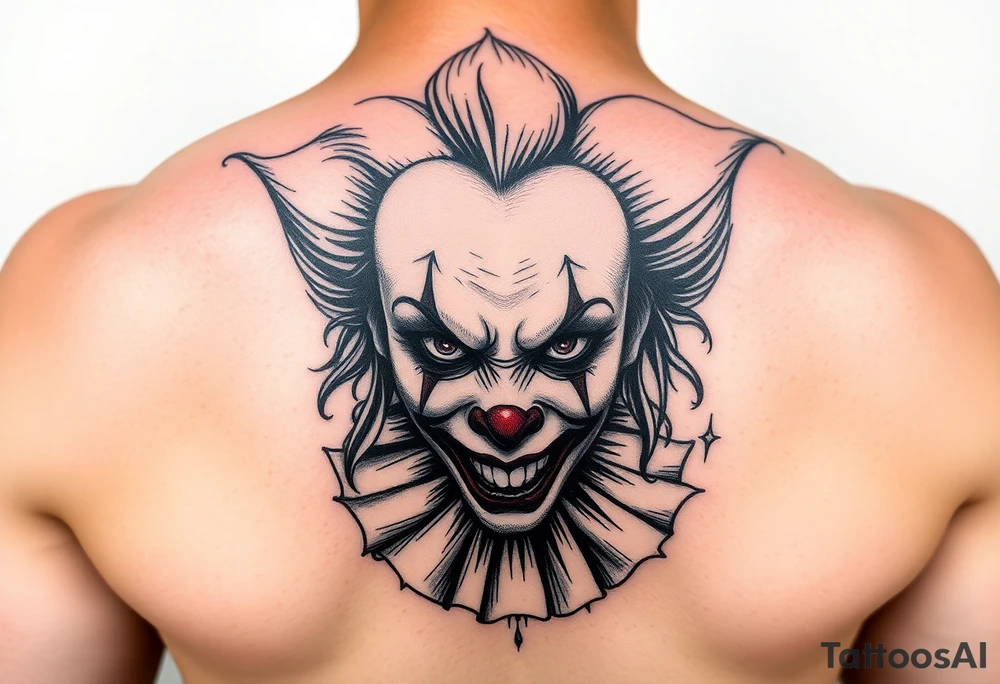 Sad female clown tattoo idea
