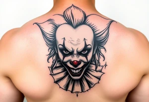 Sad female clown tattoo idea