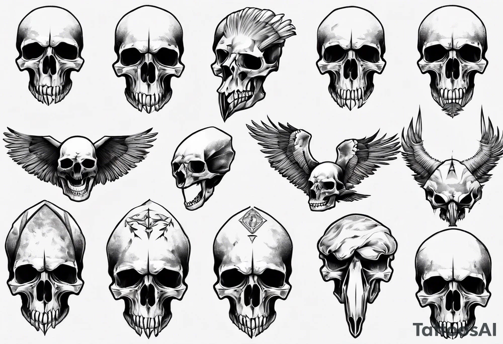 condor skull tattoo idea