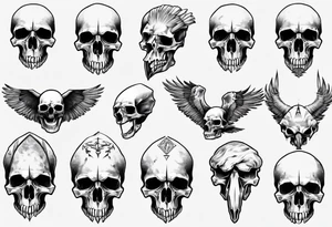 condor skull tattoo idea