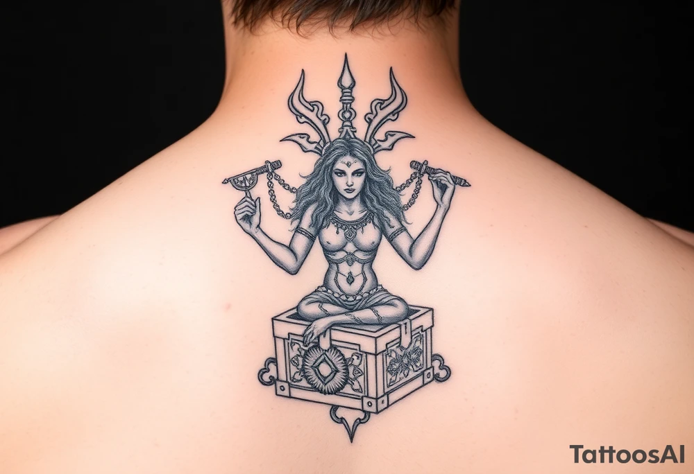 Hecate and Pandora's box, Greek mythology style tattoo idea