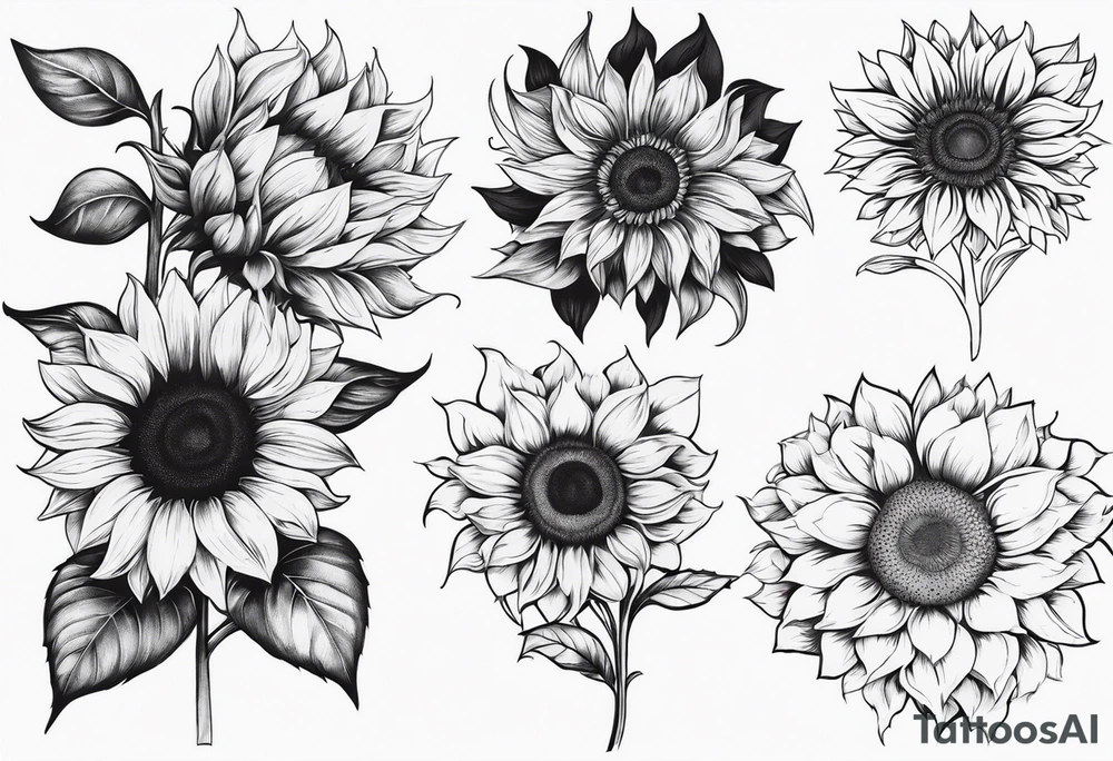 Sunflower sleeve tattoo idea