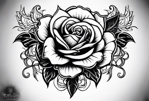 Fire rose tattoo idea