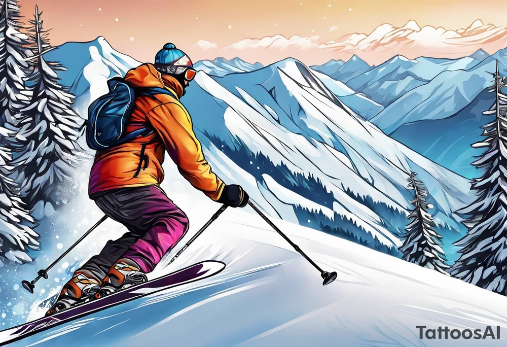 Skiing tattoo idea