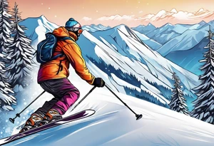 Skiing tattoo idea