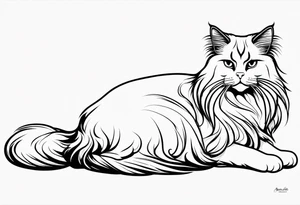 simple very side profile persian cat tattoo idea