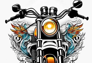 show hands grabbing the handlebar of a motorcycle tattoo idea